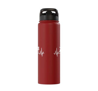 Disc Golf Frisbee Midrange Heartbeat Set Gift Putter Stainless Steel Insulated Water Bottle - color: Red
