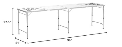 GoPong 8 Foot Portable Beer Pong/Tailgate Tables (Black, Football, American Flag, or Custom Dry Erase) - color: Custom Dry Erase