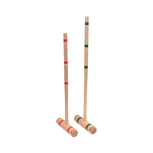 Deluxe Croquet Game Set - 8 Player - with Wooden Stand (Four 28" Handles/Four 32" Handles) - size: Four 28" Handles/Four 32" Handles