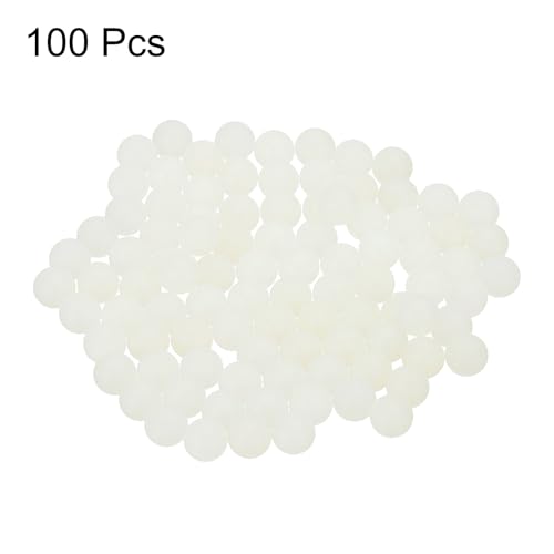 uxcell 100Pcs Nylon Bearing Balls 6mm Polishing Solid Ball, G2 Precision, White - size: 6mm