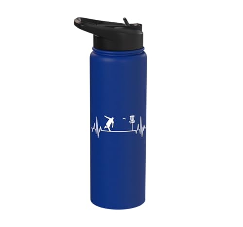 Disc Golf Frisbee Midrange Heartbeat Set Gift Putter Stainless Steel Insulated Water Bottle - color: Royal Blue