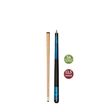 ASKA Short Kids Cue Stick, Canadian Hard Rock Maple, 13mm Hard Tip - color: 36-inches Blue, Wrap (LEC36BLU)