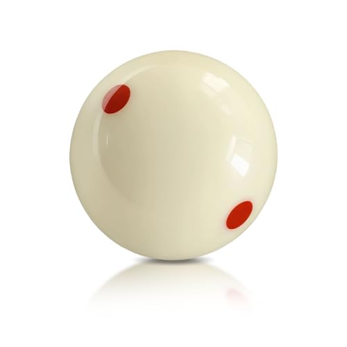 HMQQ 2 1/4" Pool Cue Ball and Professional AAAA Grade Billiards Balls, White Cue Ball, Set of 1,6oz - style: Pool Cue Ball with Six Red Dots