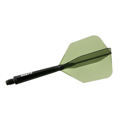 CUESOUL ROST 77 Integrated Dart Shaft and Flight Big Wing Shape,Set of 3 - color: Green with White Logo, size: L-33mm