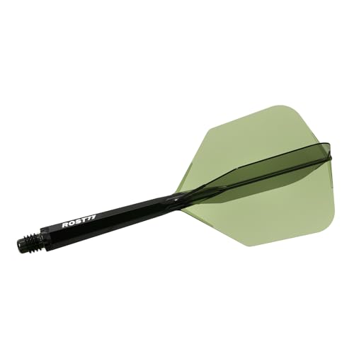 CUESOUL ROST 77 Integrated Dart Shaft and Flight Big Wing Shape,Set of 3 - color: Green with White Logo, size: L-33mm