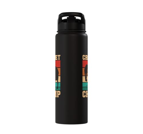 Croquet Champ Retro Funny Lawn Game Player Quote Stainless Steel Insulated Water Bottle - color: Black