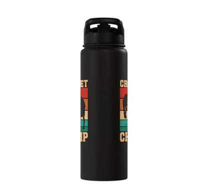 Croquet Champ Retro Funny Lawn Game Player Quote Stainless Steel Insulated Water Bottle - color: Black
