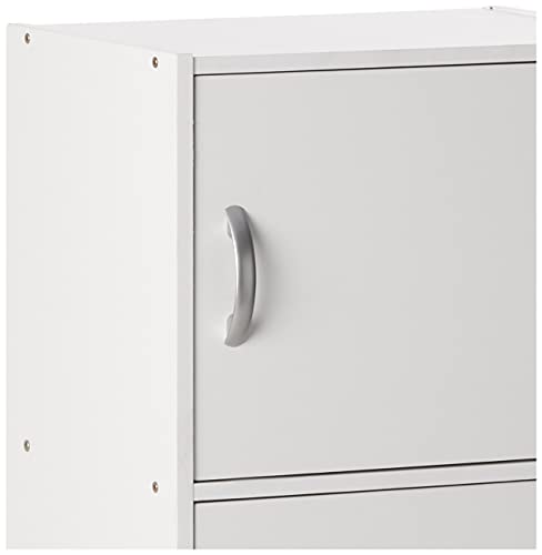 HODEDAH IMPORT Bookcase, White, 5 Door - color: White