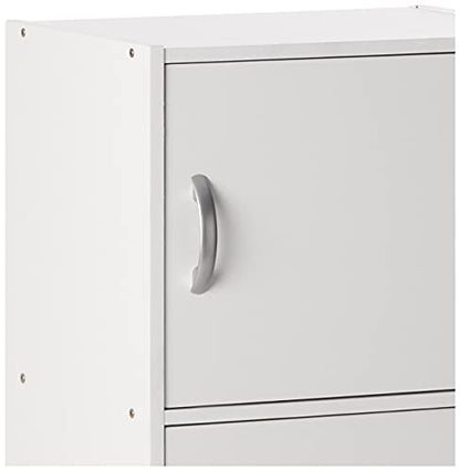 HODEDAH IMPORT Bookcase, White, 5 Door - color: White