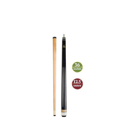 ASKA Short Kids Cue LCS, Canadian Hard Rock Maple Billiard Pool Cue Stick - color: Black 36 inches, Wrapless