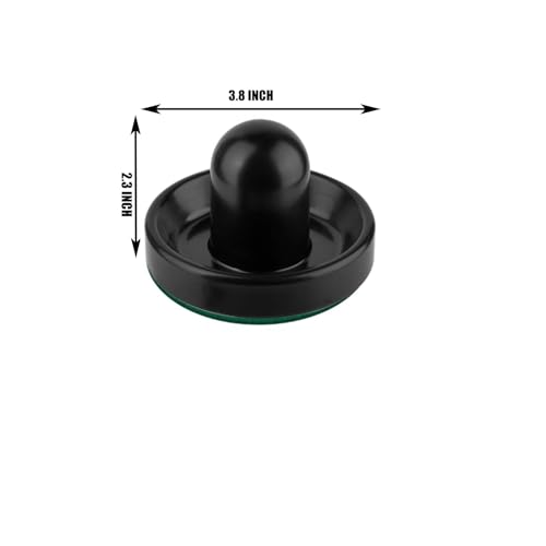 Air Hockey Pushers, Air Hockey Pucks and Air Hockey Paddles, Goal Handles Paddles Replacement Accessories for Game Tables (2Pushers, 4Pucks) - size: 2PCS Black