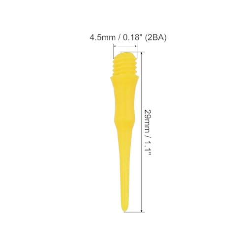 PATIKIL Plastic Dart Tip 2BA Thread, Soft Dart Tip Replacement Dart Accessories - color: Yellow