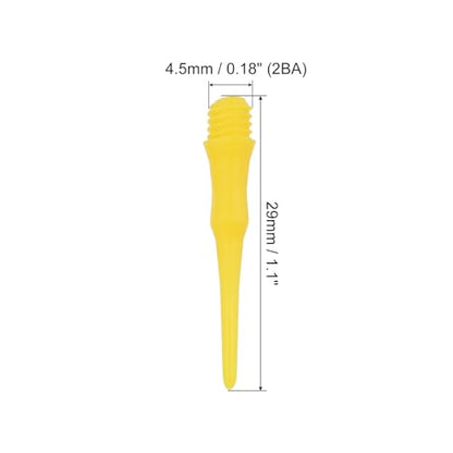 PATIKIL Plastic Dart Tip 2BA Thread, Soft Dart Tip Replacement Dart Accessories - color: Yellow