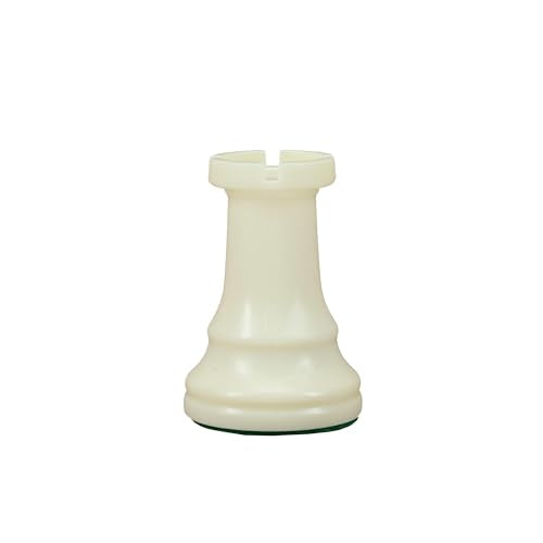 WE Games Replacement Staunton Chess Piece - Light Rook, Heavy Weighted Tournament Style Plastic Piece with Felt Bottom - Single Replacement for Classic or Decorative Chess Sets - color: White Rook