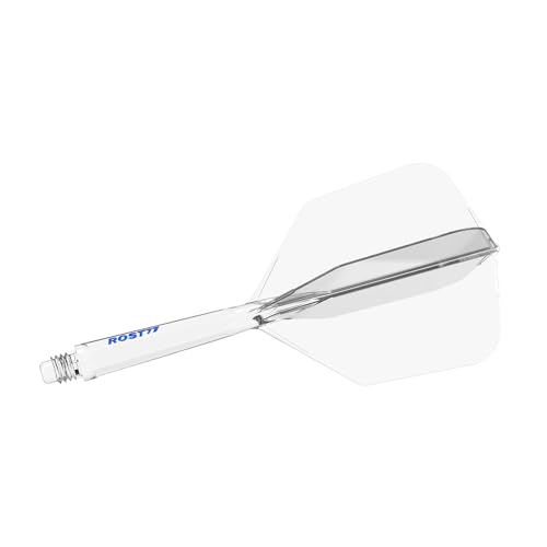 CUESOUL ROST 77 Integrated Dart Shaft and Flight Big Wing Shape,Set of 3 - color: Ice with Blue Logo, size: M-28mm