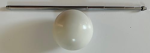 BuyBocceBalls Official Tournament-Grade Bocce Accessory – 60mm White Pallino with Extendable Measuring Device