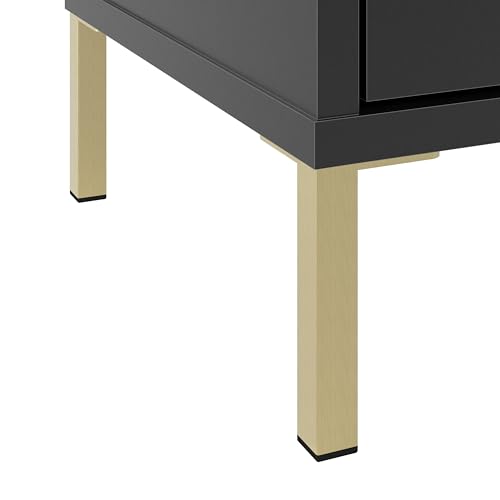 Bush Home Essence Accent Cabinet with Doors, Living Room Furniture, Essence Collection, Black Stipple