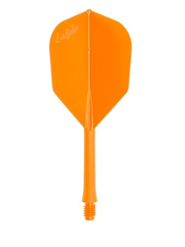 L-style BarFlight One-Piece Dart Flight and Shaft – L3 Shape – 26mm – Set of 3 - color: Neon Orange