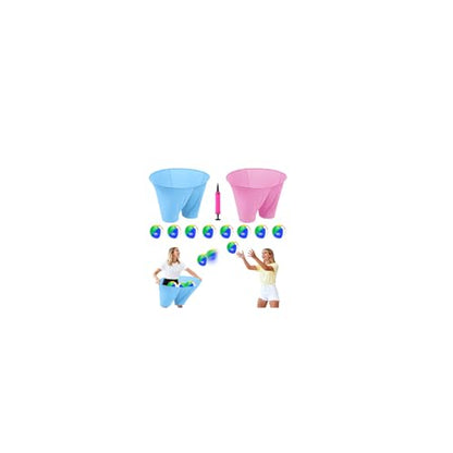 Granny Pants Game with Bouncy Balls and 1 Air Pump (Random Colors), Granny Pants Outdoor Game Baby Shower Funny Party Game for Adults & Families, Big Pants Ball Game Granny Pants Yard Game - color: Baby Blue+Pink