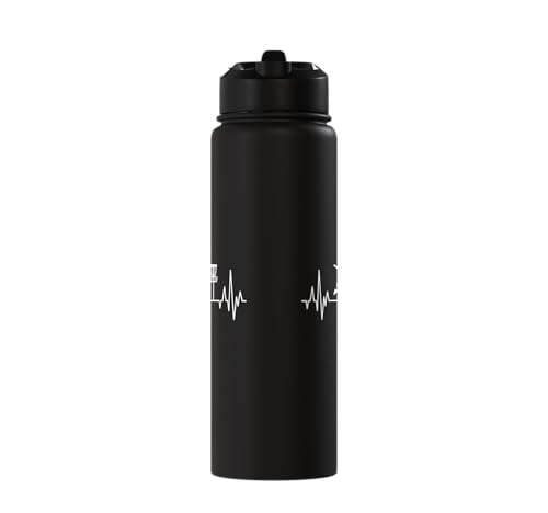 Disc Golf Frisbee Midrange Heartbeat Set Gift Putter Stainless Steel Insulated Water Bottle - color: Black