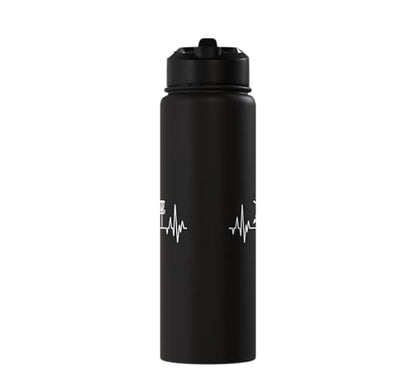 Disc Golf Frisbee Midrange Heartbeat Set Gift Putter Stainless Steel Insulated Water Bottle - color: Black