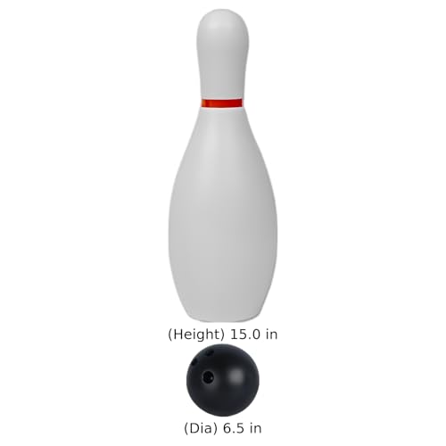 12 Pcs Bowling Set for Preschoolers, with 10 Mini Plastic Pins 6.3 in Tall, 2 Balls 2.8 in Diameter, Reusable for Indoor Outdoor Party Games, Family Fun, Enhances Coordination