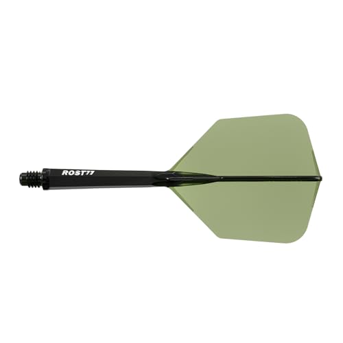 CUESOUL ROST 77 Integrated Dart Shaft and Flight Big Wing Shape,Set of 3 - color: Green with White Logo, size: L-33mm