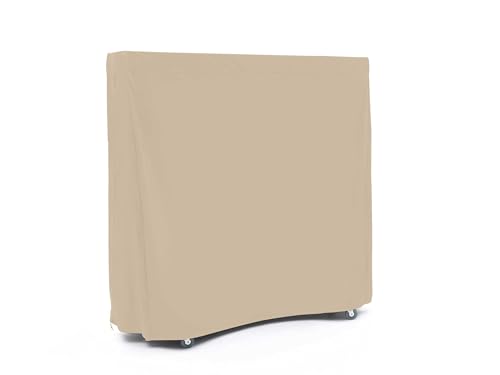 Covermates Upright Folding Ping Pong Table Cover – Water‑Resistant Heavy‑Duty Vinyl All‑Weather Indoor/Outdoor Table Tennis Storage, Zipper & Buckle Straps, 60W x 28D x 60H, Classic Tan - color: Classic Tan, size: 60W x 28D x 60H