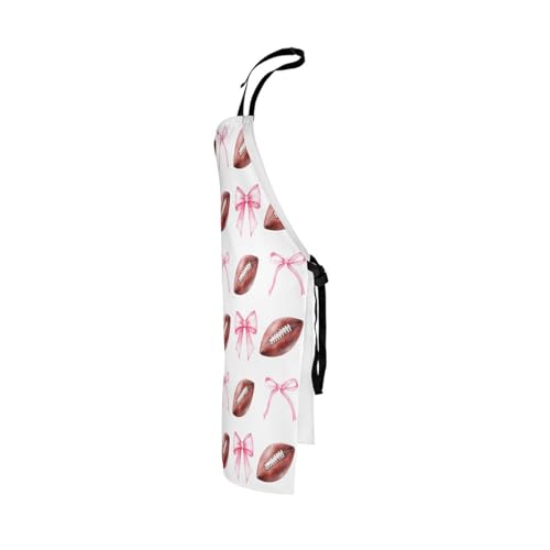 Manfei Blue Bowknot Kids Kitchen Apron - color: Romantic Pink