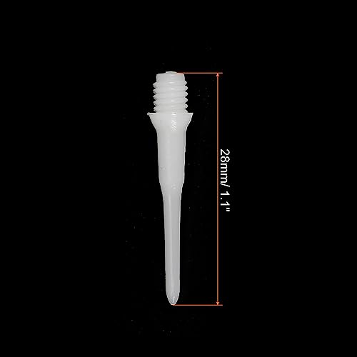 PATIKIL Plastic Dart Tips, 2BA Thread Soft Dart Plastic Tip Soft Tip Dart Accessories - color: White