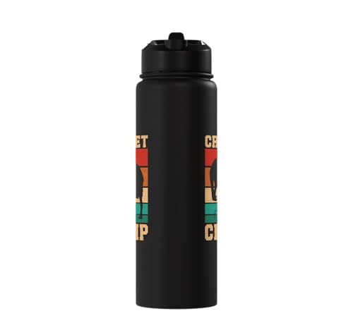 Croquet Champ Retro Funny Lawn Game Player Quote Stainless Steel Insulated Water Bottle - color: Black