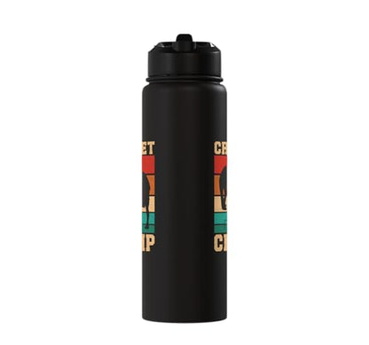 Croquet Champ Retro Funny Lawn Game Player Quote Stainless Steel Insulated Water Bottle - color: Black
