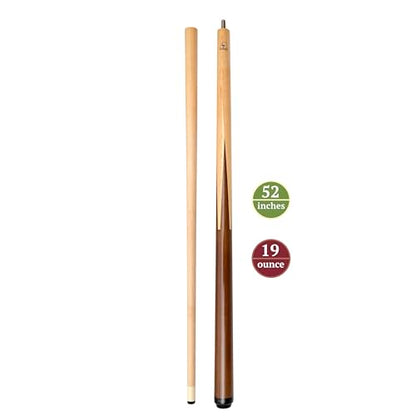 ASKA Short Pool Cue Stick, Wrapless Sneaky Pete Maple Billiard Cue, 13mm Tip, 5/16x18 Joint, Multiple Sizes for Tight Spaces & Difficult Shots - size: 52"