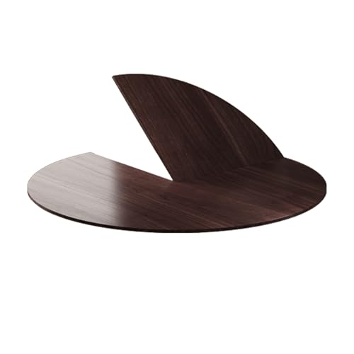 Foldable Round Wood Table Top Extender - Diameter 47 inch, 29lbs | Indoor, dark walnut, folds for easy storage, no legs, fits 4-6 people, catering party tables , kitchen dining room tabletop - size: D-47.24IN