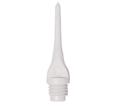 Mueller 1/4" Thread Plastic Keypoint Dart Tips – Bag/100-15 Color Variations - color: White