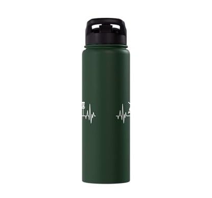Disc Golf Frisbee Midrange Heartbeat Set Gift Putter Stainless Steel Insulated Water Bottle - color: Dark Green