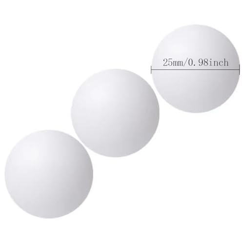 50PCS 25mm White Mini Fun Ping Pong Balls Bulk Plastic Ping Pong Balls for Prize Draws Lottery Games Party Favours Colouring Activity Accessories