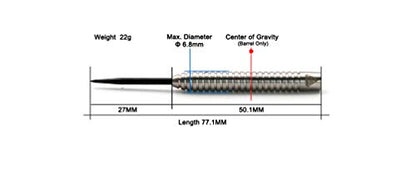 CUESOUL Tungsten Steel Tip Darts- Precise Barrels 18 19 21 24 Grams - color: 22 Grams