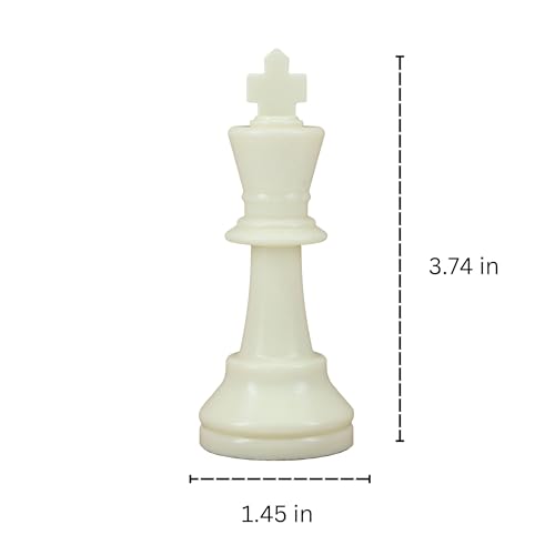 WE Games Replacement Staunton Chess Piece - Light King, Plastic Chess Piece with Felt Bottom, Classic Design - color: White King