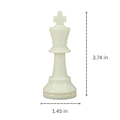 WE Games Replacement Staunton Chess Piece - Light King, Plastic Chess Piece with Felt Bottom, Classic Design - color: White King