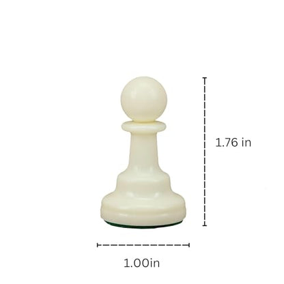 WE Games Replacement Staunton Chess Pawn - Light, Plastic with Felt Bottom, Classic Design, Replacement Chess Piece for Chess Set - color: White Pawn