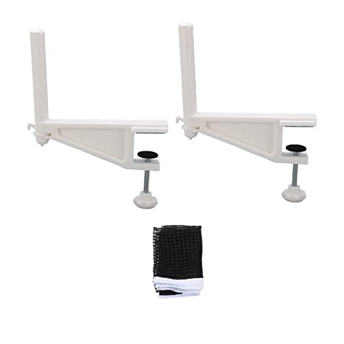 Professional Portable Table Tennis Net with Adjustable Clamp Post Set, Screw Fixation for Indoor Outdoor Play, Nylon Mesh Net with Stable 2.2in Clamping Range - color: White