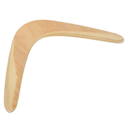 SEWACC Wooden Boomerang Outdoor Plaything for Kids and Adults, Beige Synthetic Material Flying Toy for Outdoor Sports and Family Fun
