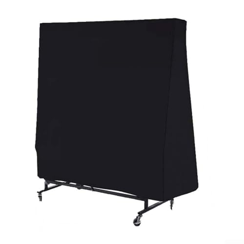 Pong Table 420D Waterproof Outdoor Indoor, Windproof Dust Sun with Straps Foldable Tables 165x70x185cm Black