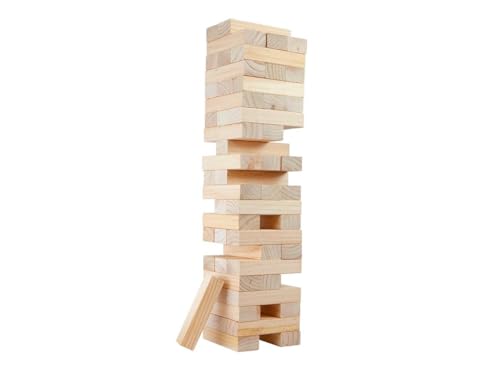 Monoprice Giant Tumbling Tower Set, 56 Pinewood Pieces, Stack from 2ft to Over 5ft, Family Game for Tailgating, BBQs, Camping, Outdoor Events, and Much More - Pure Outdoor Collection