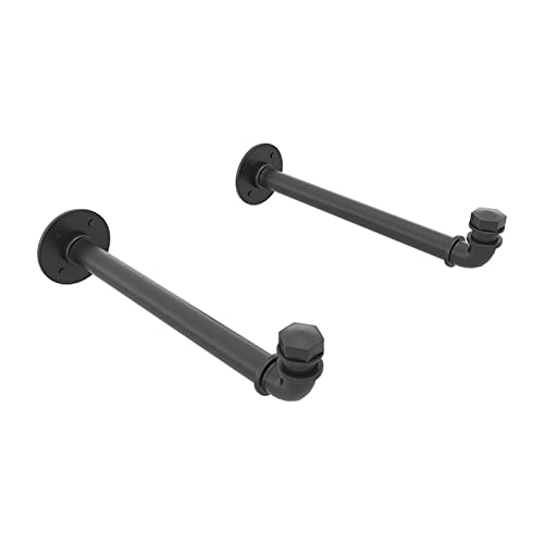 Wall Mounted Clothing Rack, Industrial Pipe Organizer Holder Home Gym Gym Soccer Rack Home Nursery Basketball Rack on The Wall Wall-Mounted Finishing Shelves - color: Black