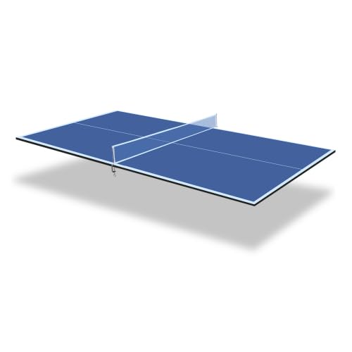 6/7/8/9Ft Mid-Size Ping Pong Conversion Top, Foldable Table Tennis Table Top with Net for Home Office - color: BLUE, size: 7*4 FT