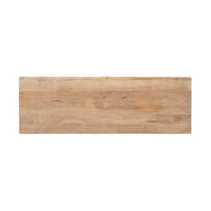Pemberly Row Transitional Mango Wood Two Door Cabinet, Natural Brown Finish, 60" w x 20" d x 34" h, Handcrafted Storage Sideboard for Dining Room, Entryway, or Living Room