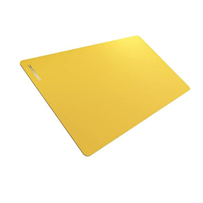Gamegenic Prime Playmat – Yellow Color, 61 x 35 cm Soft Cushioned Natural Rubber Playmat with Anti-Slip Back & Silver Foil Logo, Premium Surface for Card Games, Dice, and Desk Protection - color: Yellow