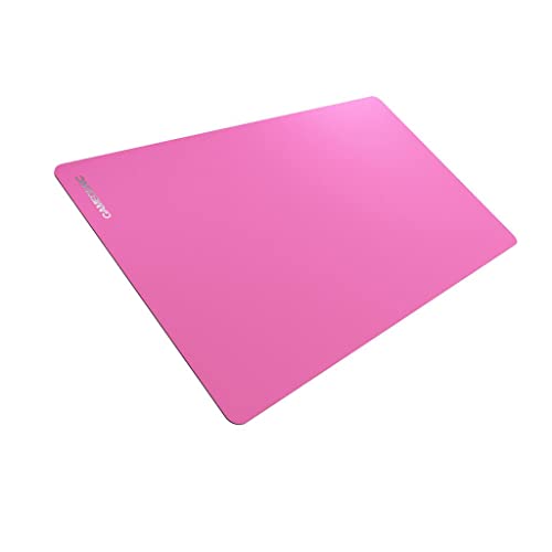 Gamegenic Prime Playmat – Pink Color, 61 x 35 cm Soft Cushioned Natural Rubber Playmat with Anti-Slip Back & Silver Foil Logo, Premium Surface for Card Games, Dice, and Desk Protection - color: Pink